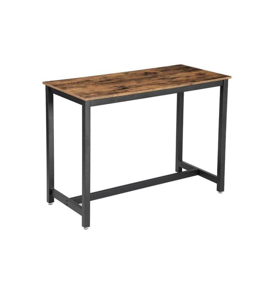VASAGLE - Table de bar avec structure métallique 120 x 90 cm, Brun/Noir