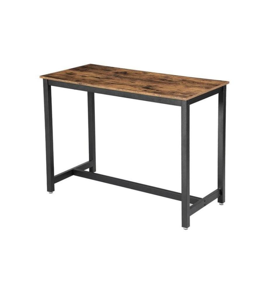 VASAGLE - Table de bar avec structure métallique 120 x 90 cm, Brun/Noir
