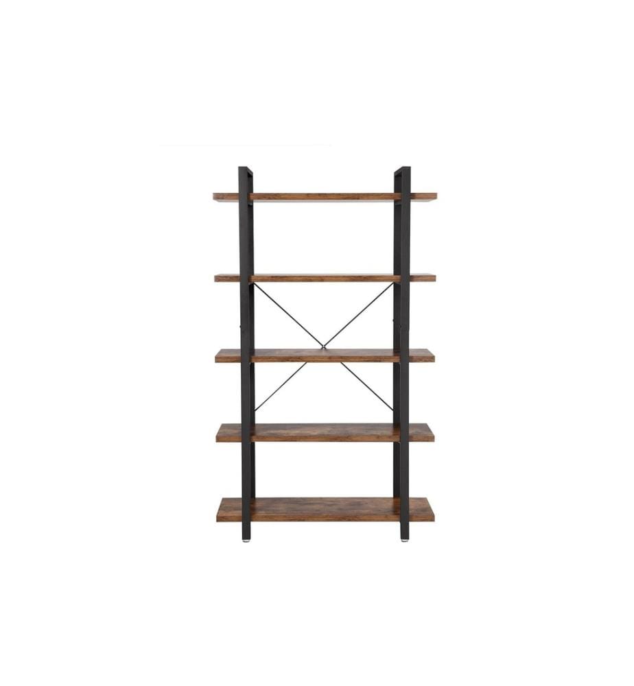 VASAGLE - Regal mit 5 Ebenen 105 x 177.5 cm, Braun/Schwarz