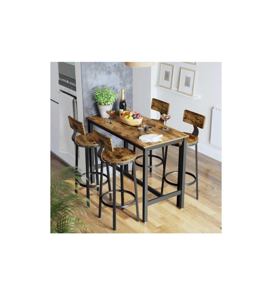 VASAGLE - Tabouret de bar Lot de 2 54 x 99 cm, Brun/Noir