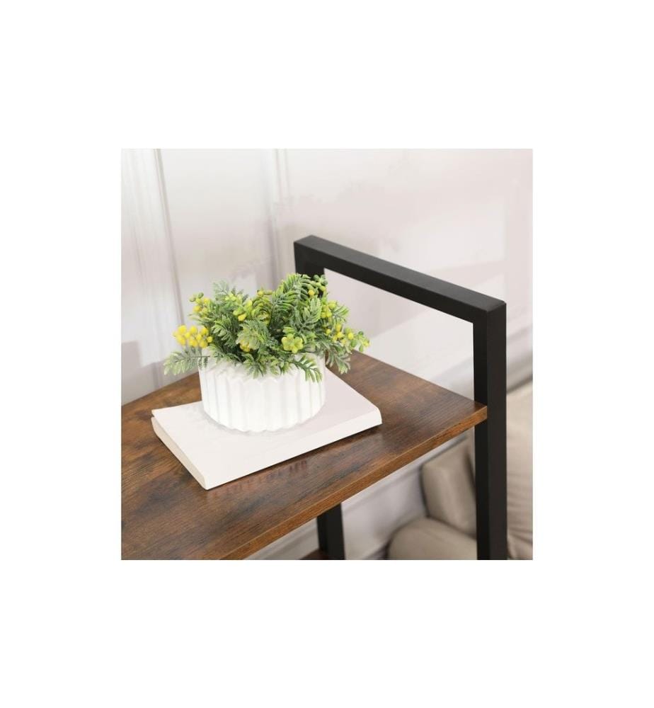 VASAGLE - Regal mit 4 Ebenen 66 x 120 cm, Braun/Schwarz