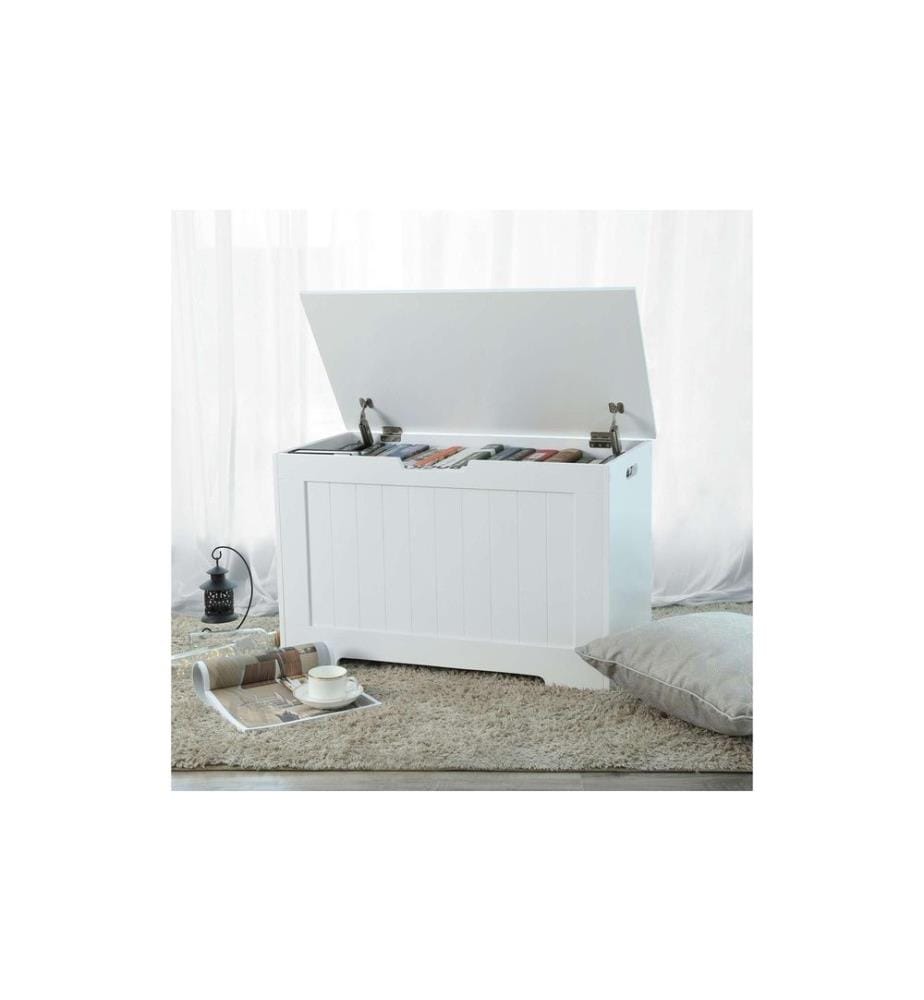 VASAGLE - Coffre en bois 76 x 48 cm, Blanc