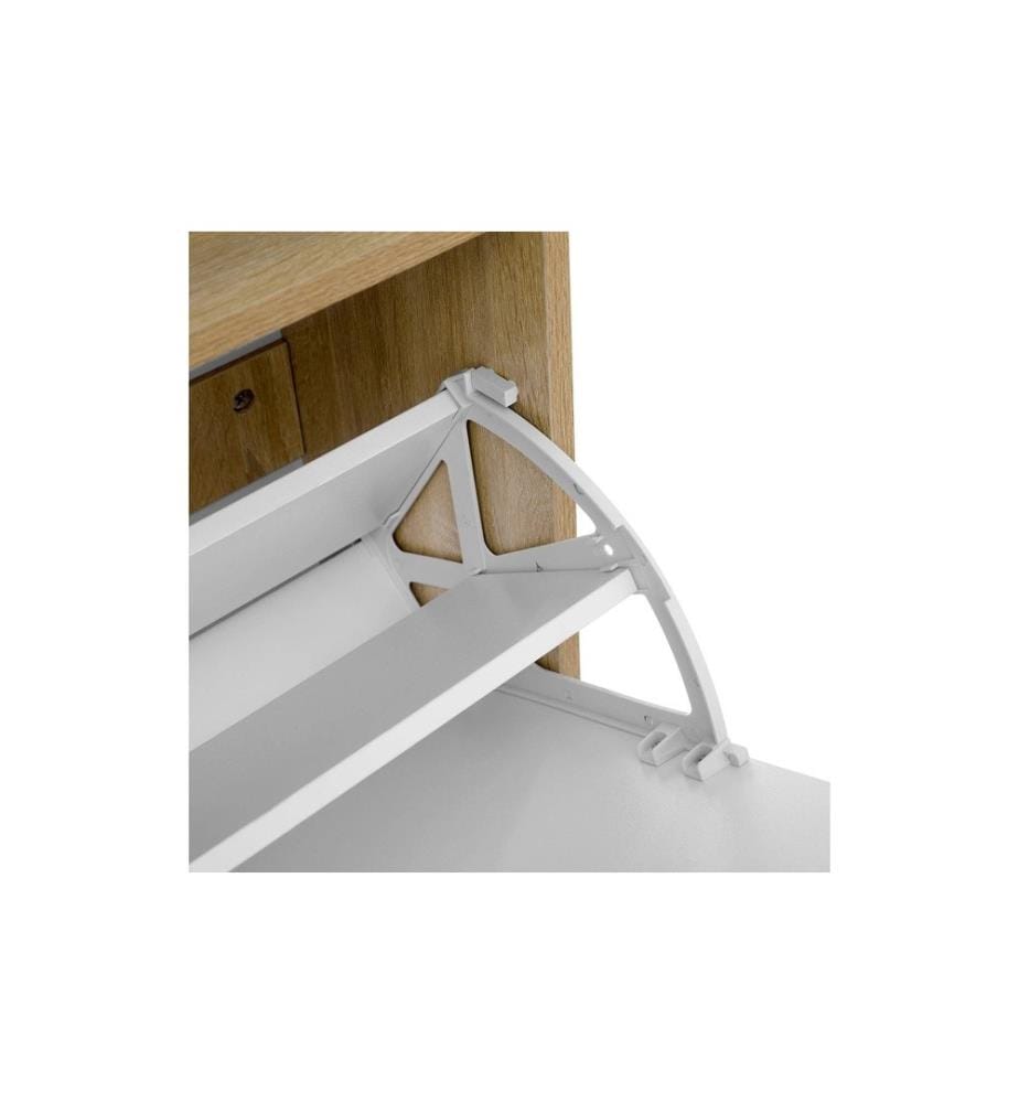 VASAGLE - Armoire à chaussures avec rabats 60 x 102 cm, Nature/Blanc