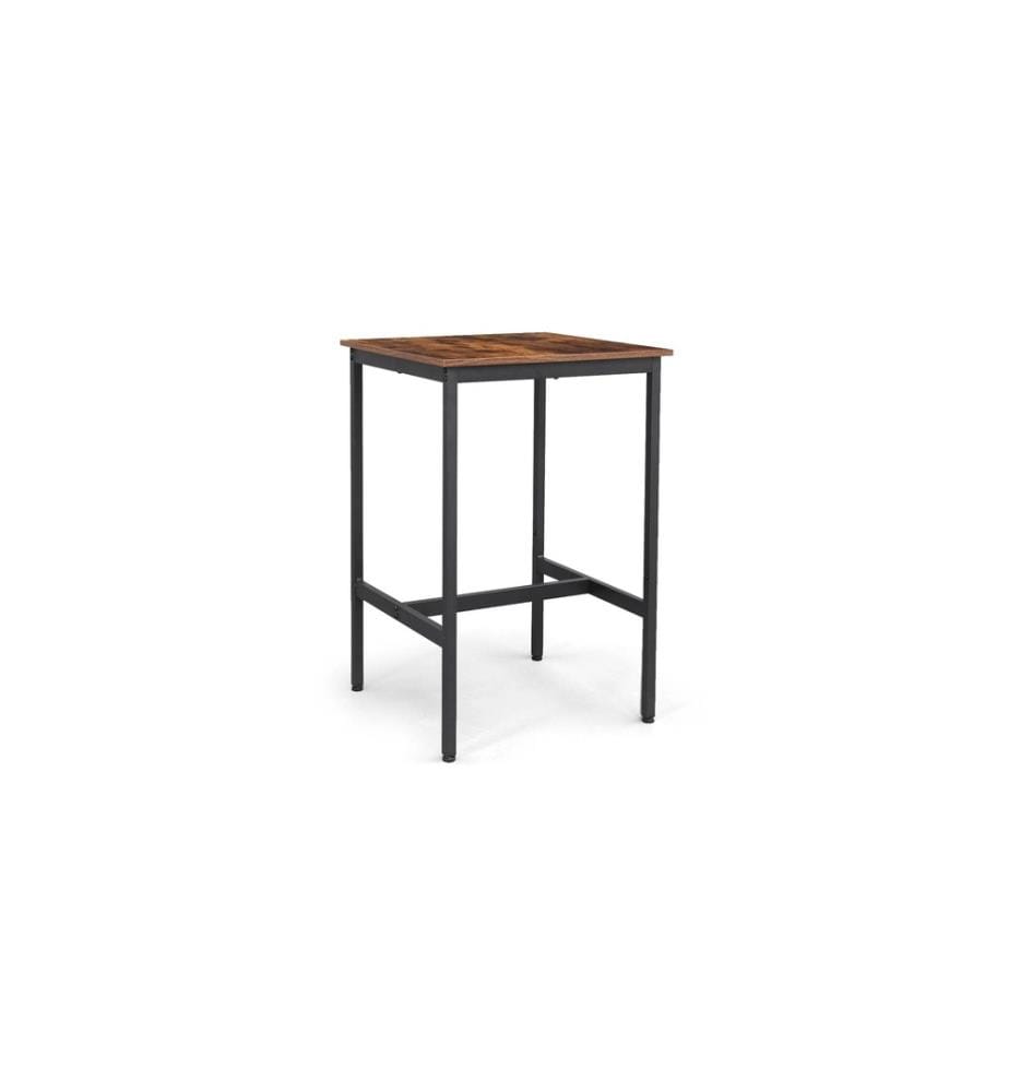 VASAGLE - Table de bar 60 x 92 cm, Brun/Noir