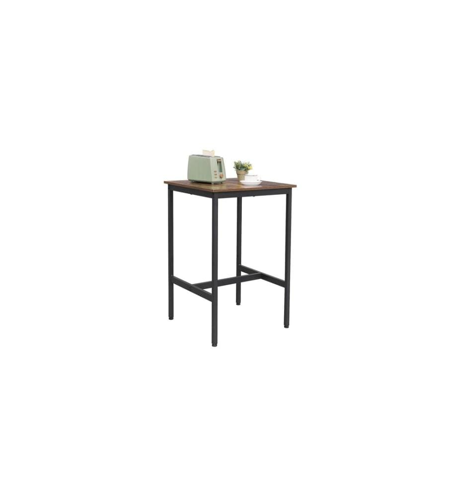 VASAGLE - Table de bar 60 x 92 cm, Brun/Noir