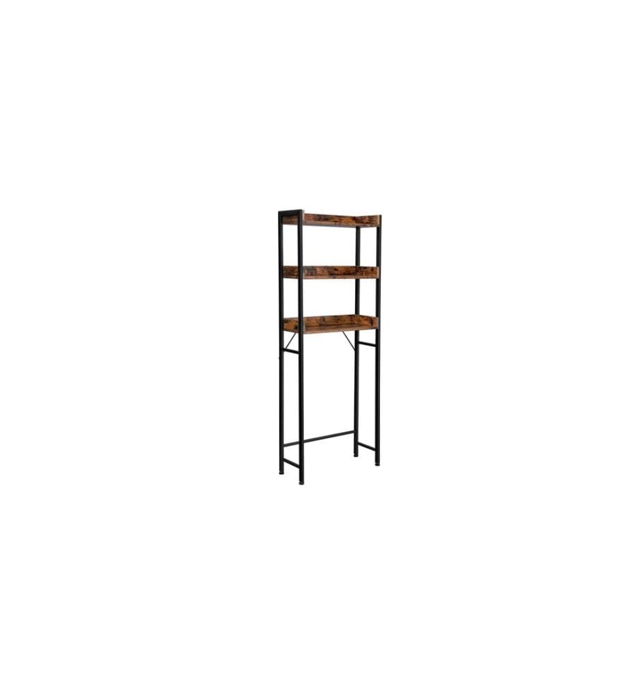 VASAGLE - Badezimmerregal mit 3 Ablagen 63 x 165 cm, Braun/Schwarz