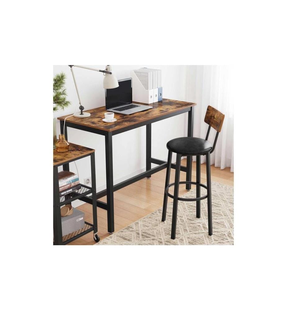 VASAGLE - Tabouret de bar Lot de 2 39 x 100 cm, Brun/Noir