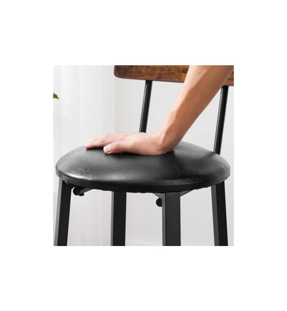 VASAGLE - Tabouret de bar Lot de 2 39 x 100 cm, Brun/Noir