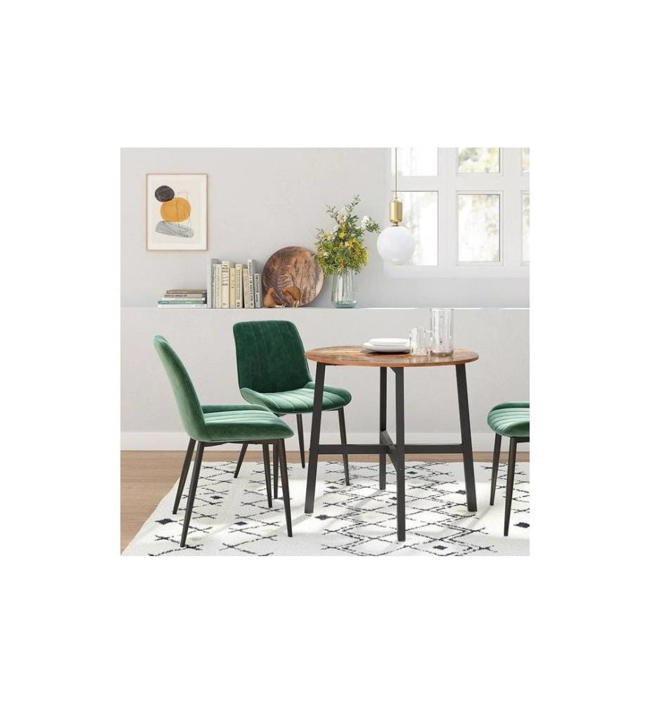 VASAGLE - Table rond 80 x 75 cm, Brun/Noir