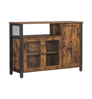 VASAGLE - Buffet avec 3 portes 110 x 75 cm, Brun/Noir