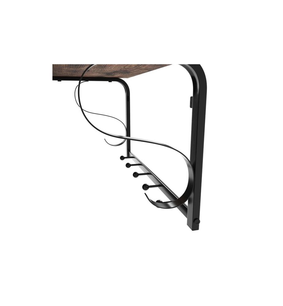 VASAGLE - Portemanteau mural Industrial Look 60 x 31,7 cm, Brun/Noir