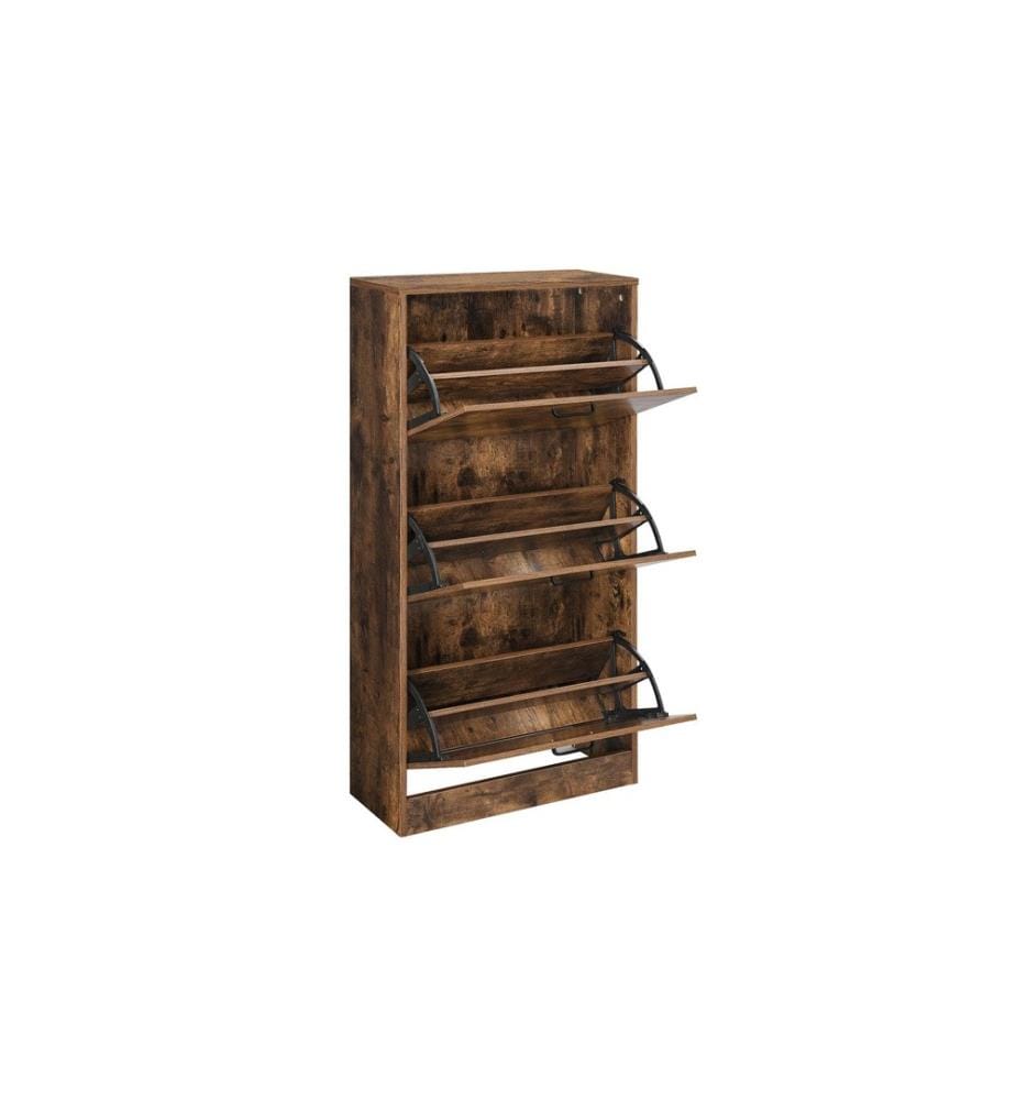 VASAGLE - Armoire à chaussures avec 3 volets 60 x 120 cm, Brun
