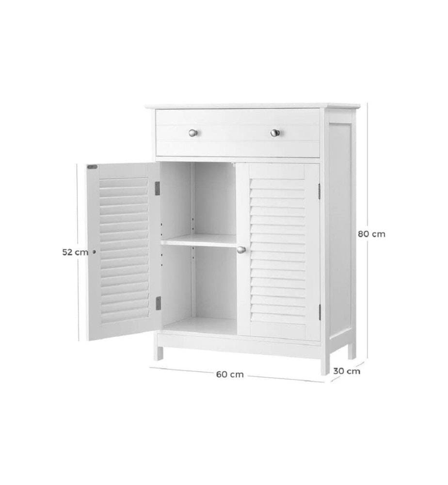 VASAGLE - Commode 60 x 80 cm, Blanc