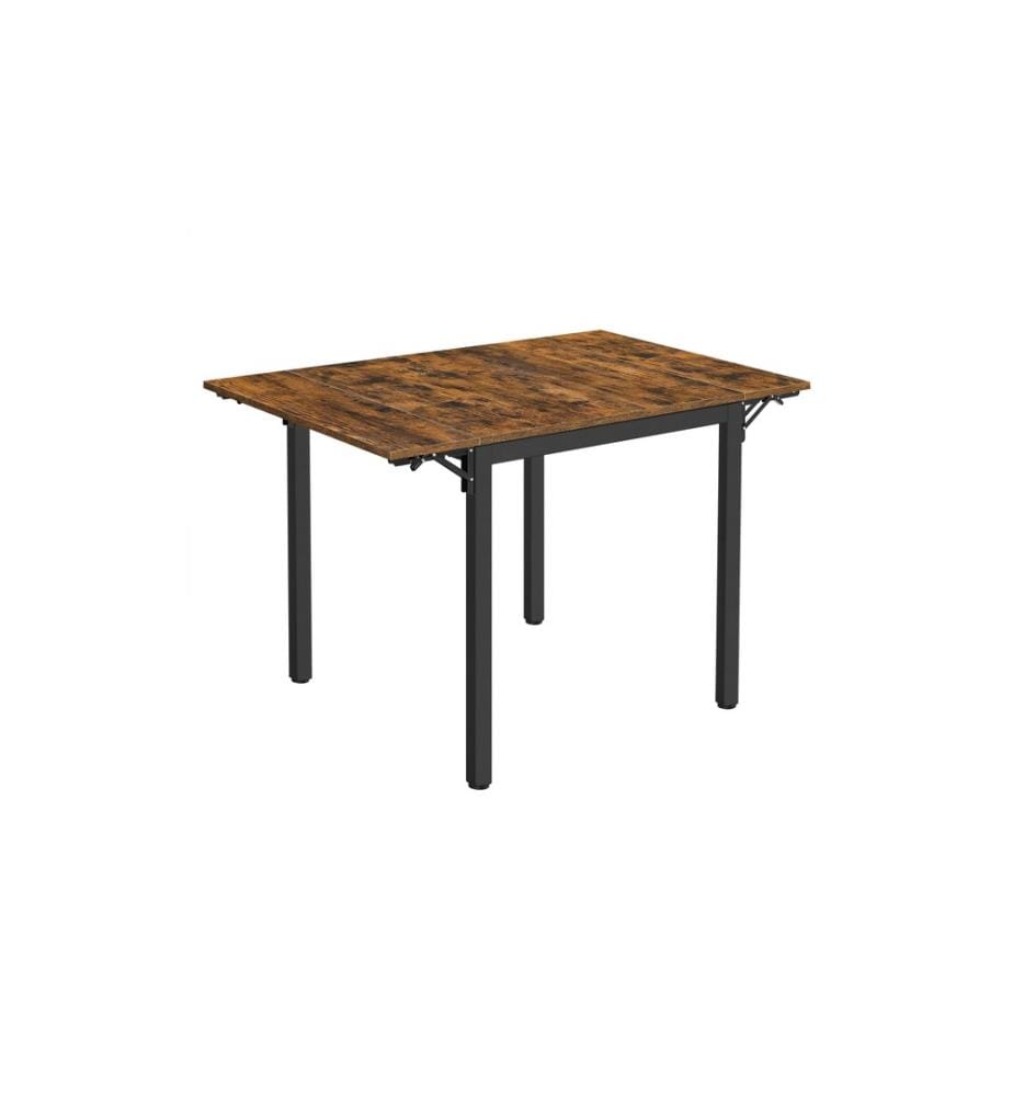VASAGLE - Table pour 4 personnes 120 x 76,2 cm, Brun/Noir