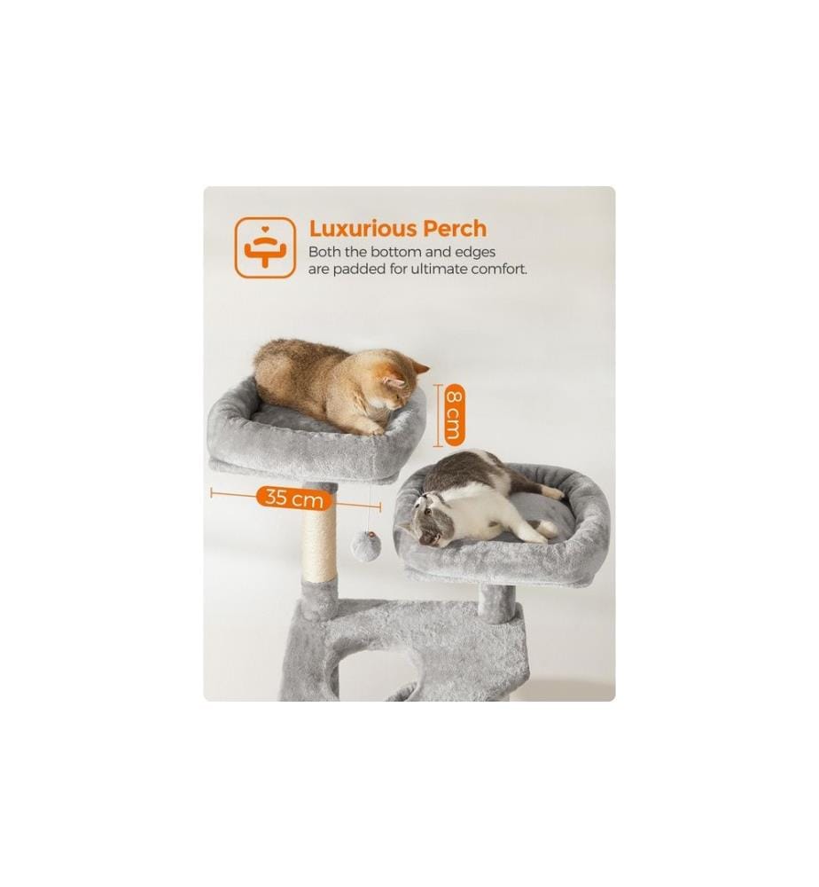 Feandrea - Arbre à chat 142 cm, gris/beige