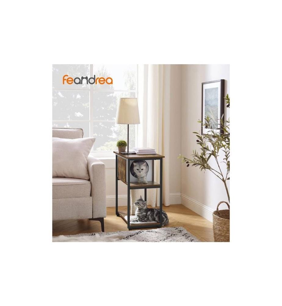 Feandrea - Arbre à chat avec tablette, 66 cm, brun vintage
