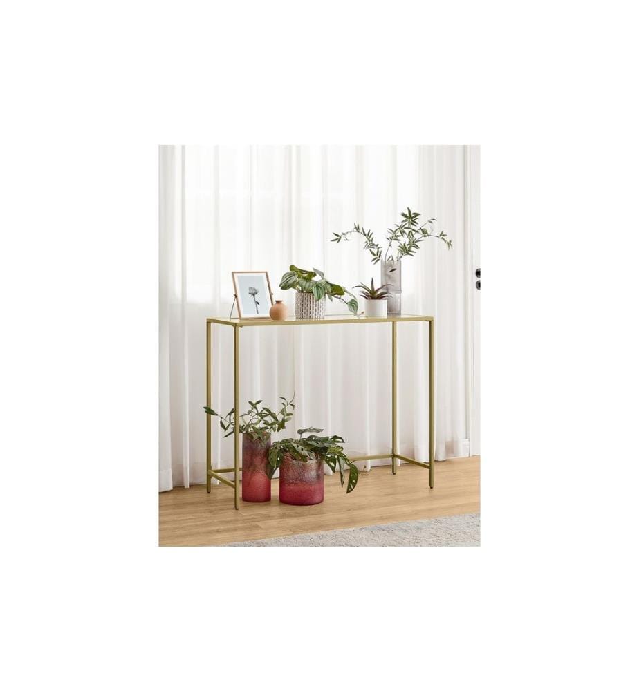 VASAGLE - Table console 80 cm x 100 cm, Doré