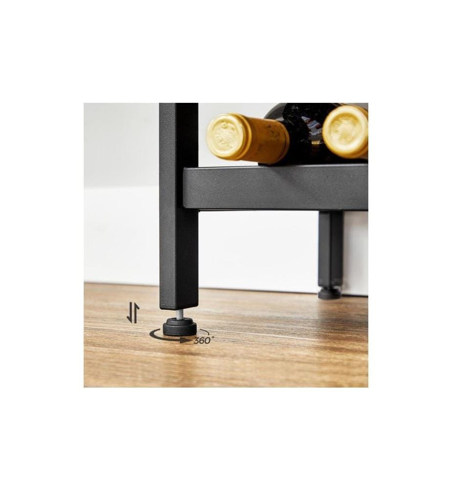 VASAGLE - Range-bouteilles de vin 32 cm x 50 cm, Brun/Noir