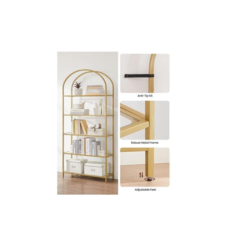 VASAGLE - Regal 30.2 x 83 x 1 cm, Gold