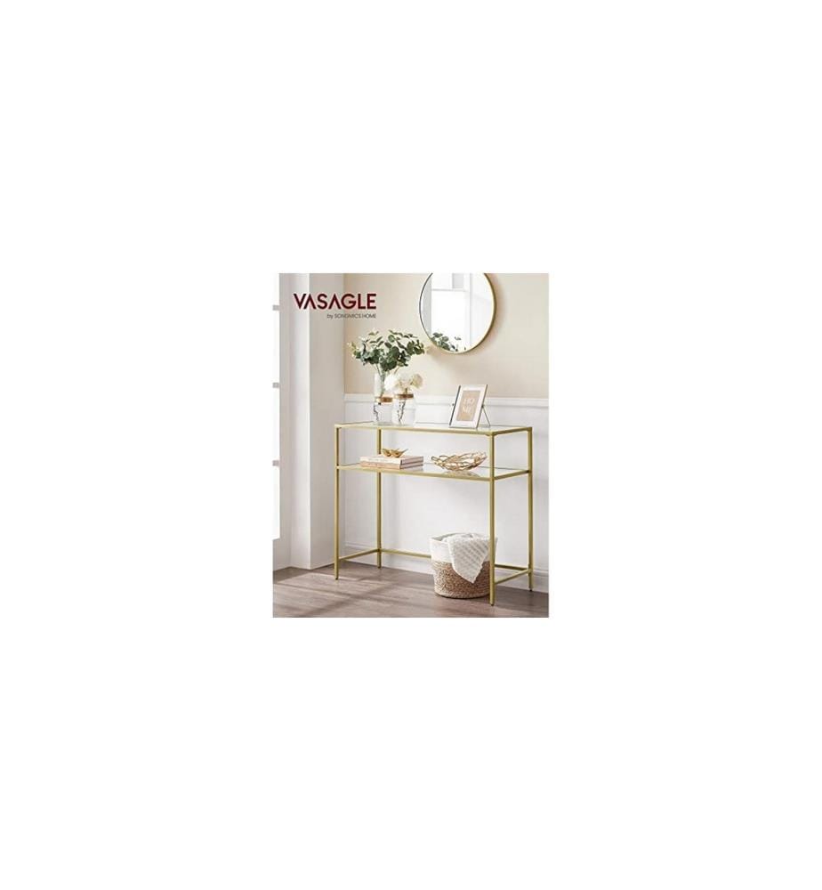 VASAGLE - Table console 100 x 35 x 80 cm, Doré