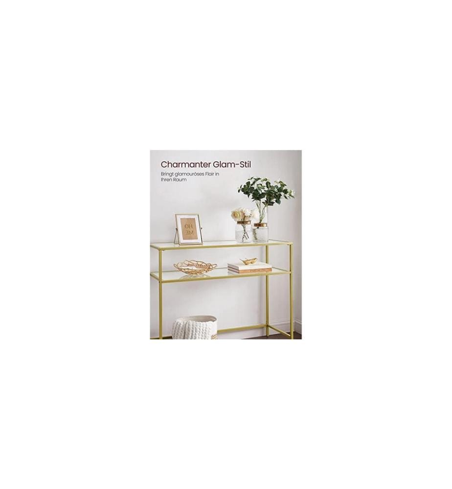 VASAGLE - Table console 100 x 35 x 80 cm, Doré