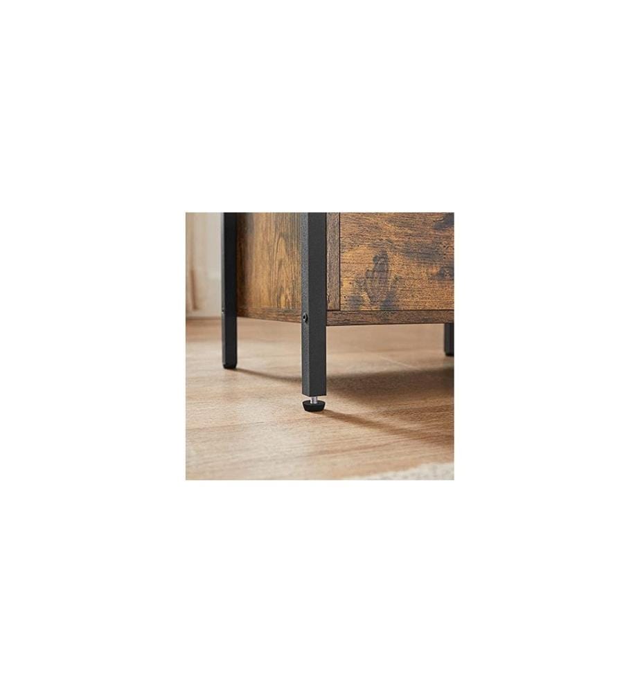 VASAGLE - Table de nuit avec 2 tiroirs 38 x 28 x 60 cm, Brun/Noir