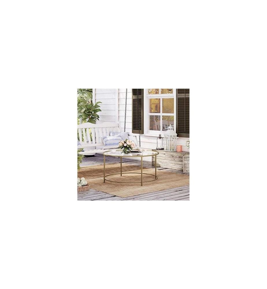 VASAGLE - Table basse 84 x 45,5 cm, Doré
