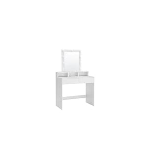 VASAGLE - Coiffeuse avec miroir Blanc