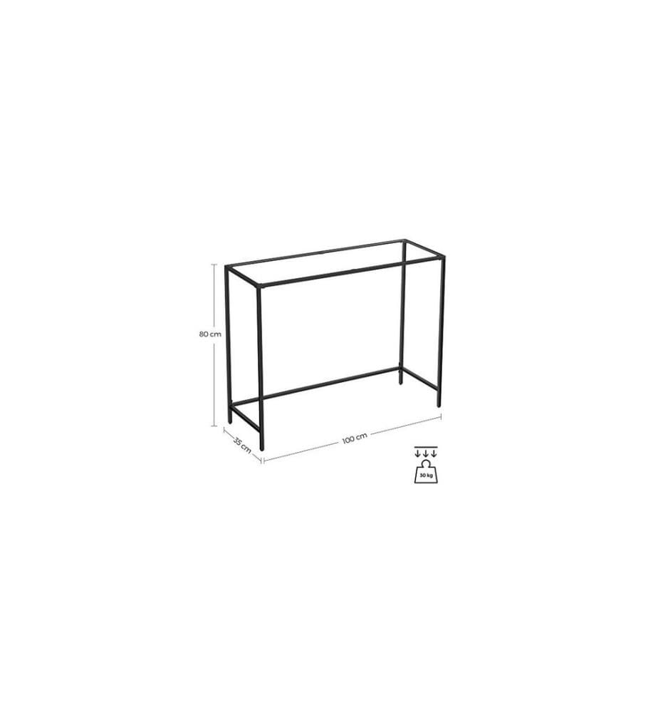 VASAGLE - Table console 100 x 35 x 80 cm, Noir