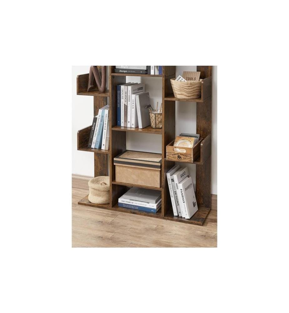 VASAGLE - Regal mit 13 Ablagen 86 x 25 x 140 cm, Braun