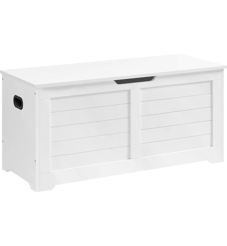 VASAGLE - Coffre-siège dans le style maison de campagne 100 x 40 x 46 cm, Blanc mat