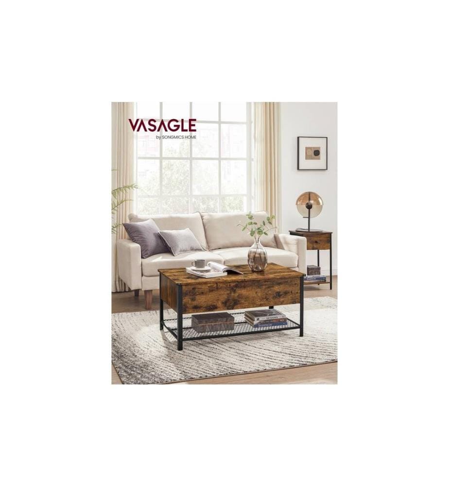 VASAGLE - Table basse avec plateau rabattable 100 x 55 x 47 cm