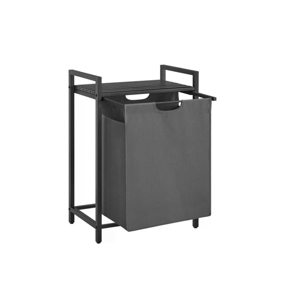 VASAGLE - Corbeille à linge avec tablette 65 l, Gris