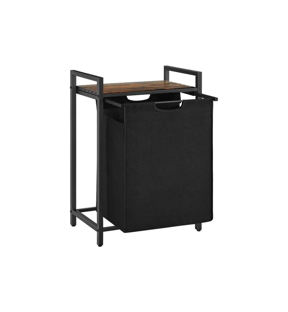 VASAGLE - Corbeille à linge avec tablette 65 l, Noir