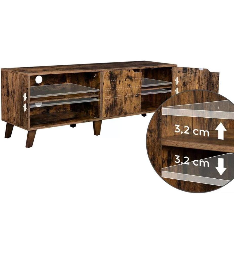 VASAGLE - TV-Möbel mit 2 Ablagen 140 x 40 x 50 cm, Braun