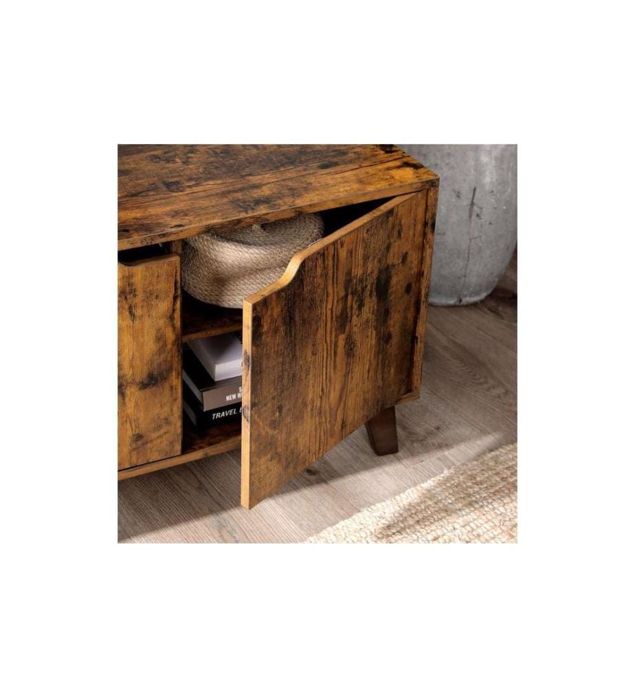 VASAGLE - TV-Möbel mit 2 Ablagen 140 x 40 x 50 cm, Braun