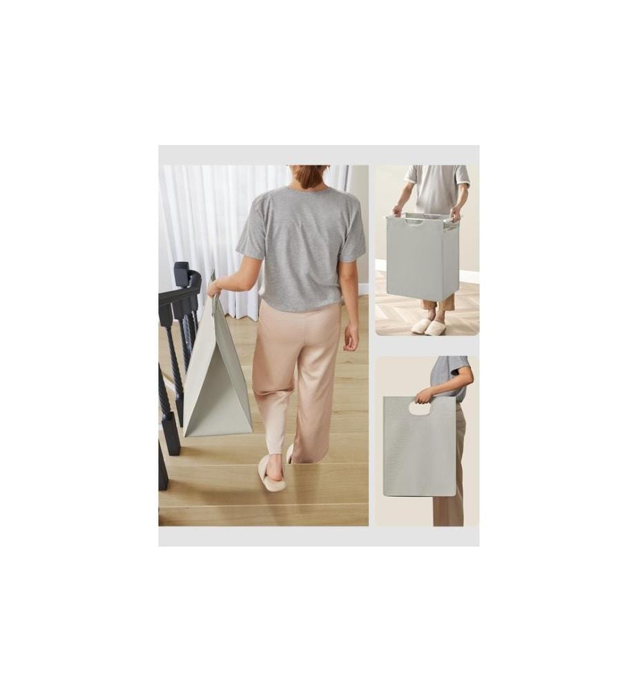 VASAGLE - Corbeille à linge avec tablette 65 l, Blanc