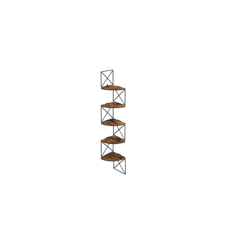 VASAGLE - Regal mit 5 Ablagen 20 x 127.5 cm, Braun/Schwarz