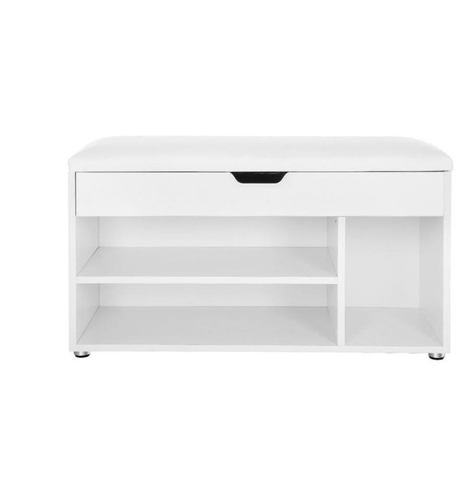 VASAGLE - Banc avec rembourrage 80 x 44 cm, Blanc