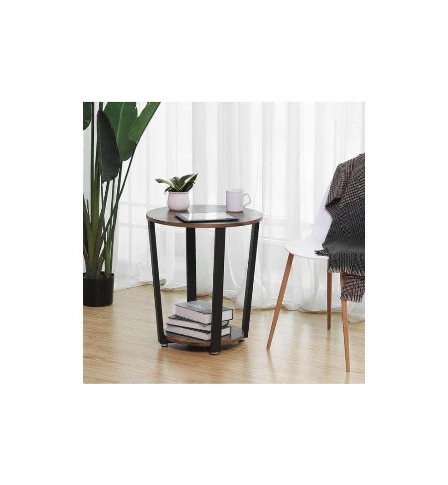 VASAGLE - Table de nuit 50 x 57 cm, Brun/Noir