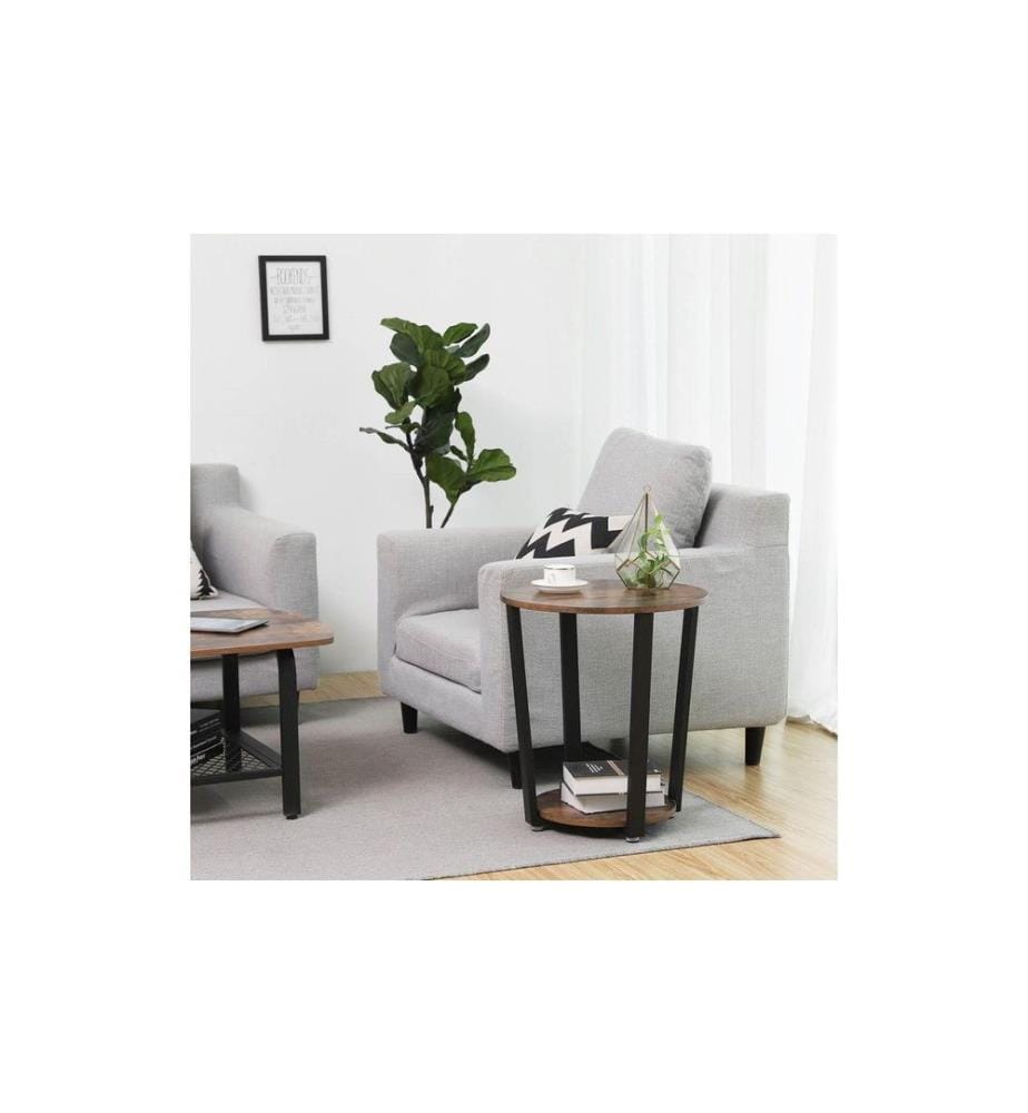 VASAGLE - Table de nuit 50 x 57 cm, Brun/Noir