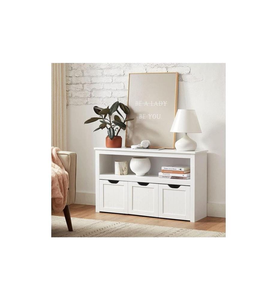 VASAGLE - Commode dans le style maison de campagne 102 x 60 cm, Blanc
