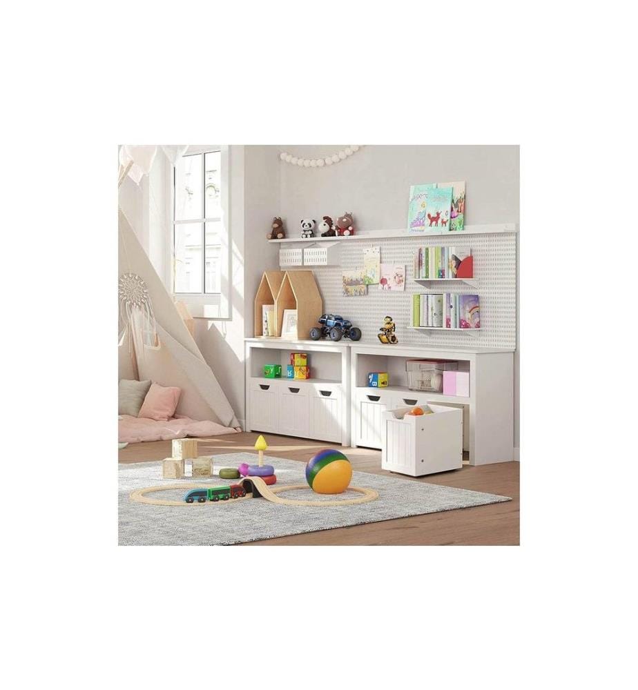 VASAGLE - Commode dans le style maison de campagne 102 x 60 cm, Blanc