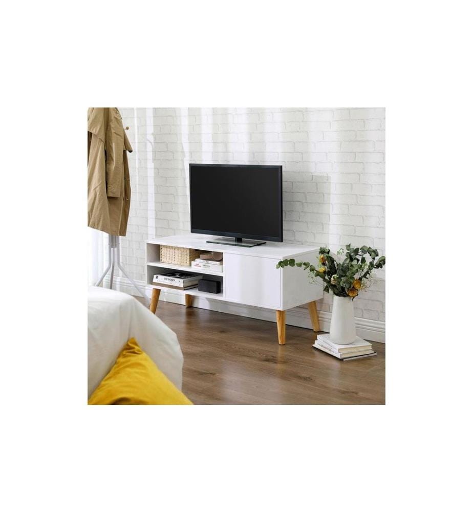 VASAGLE - Meuble TV 110 x 40 cm, Blanc