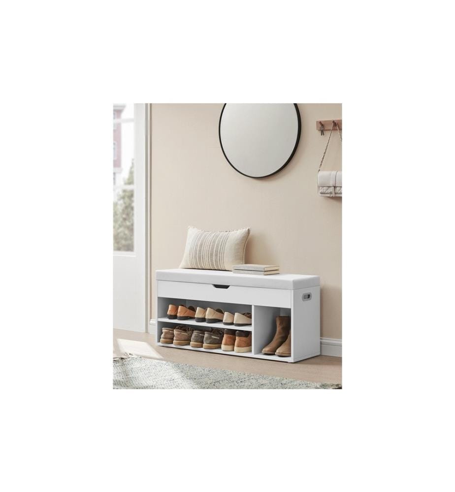 VASAGLE - Banc avec rembourrage 100 x 44 cm, Blanc