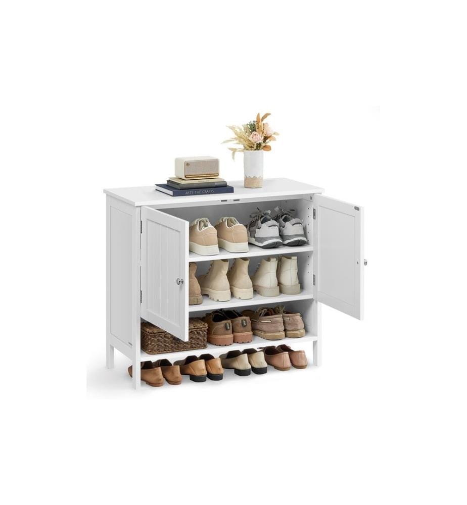 VASAGLE - Armoire à chaussures Style maison de campagne 80 x 70 cm, Blanc