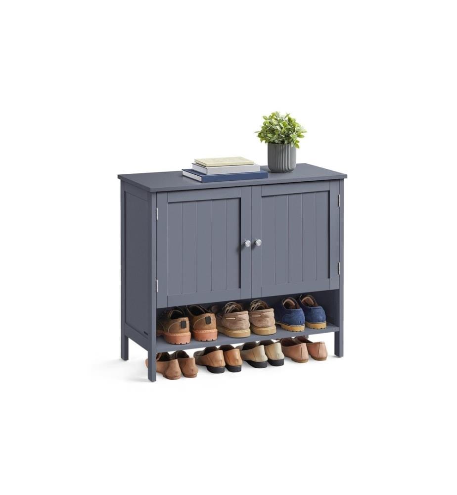 VASAGLE - Armoire à chaussures Style maison de campagne 80 x 70 cm, Gris
