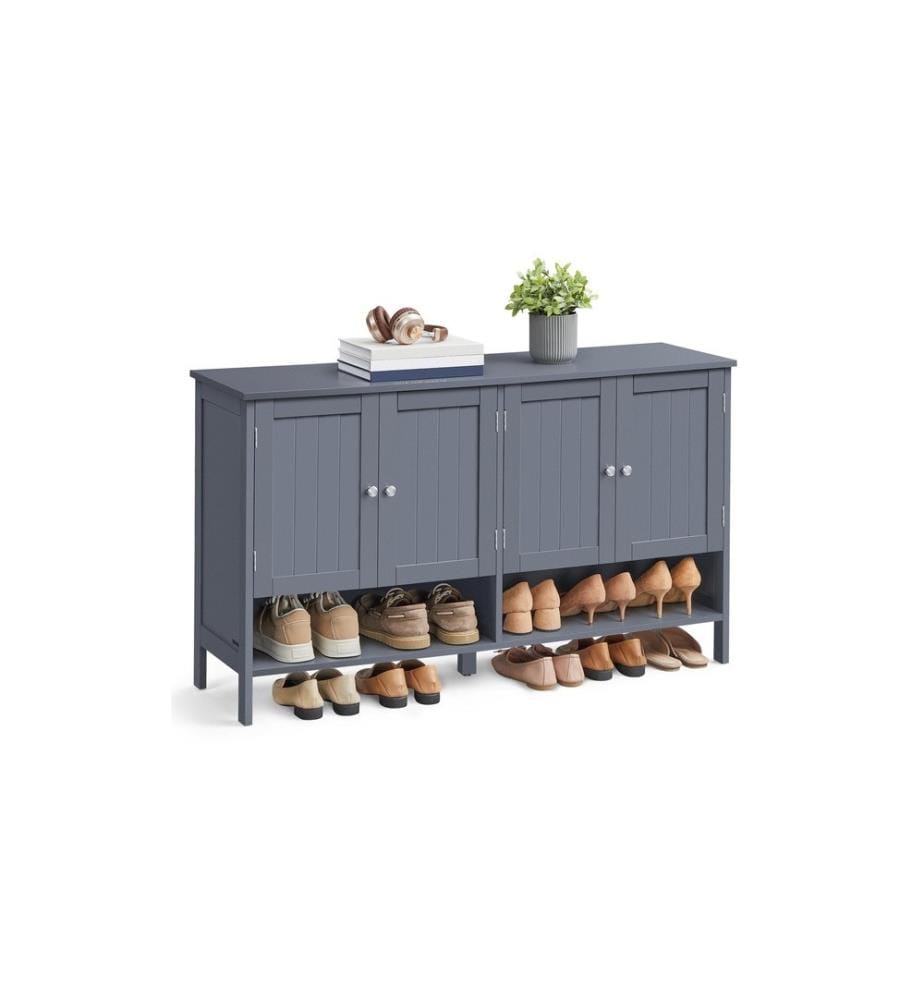 VASAGLE - Armoire à chaussures Style maison de campagne 120 x 70 cm, Gris