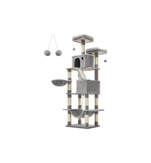Feandrea - Arbre à chat XXL 206 cm, Gris/Beige
