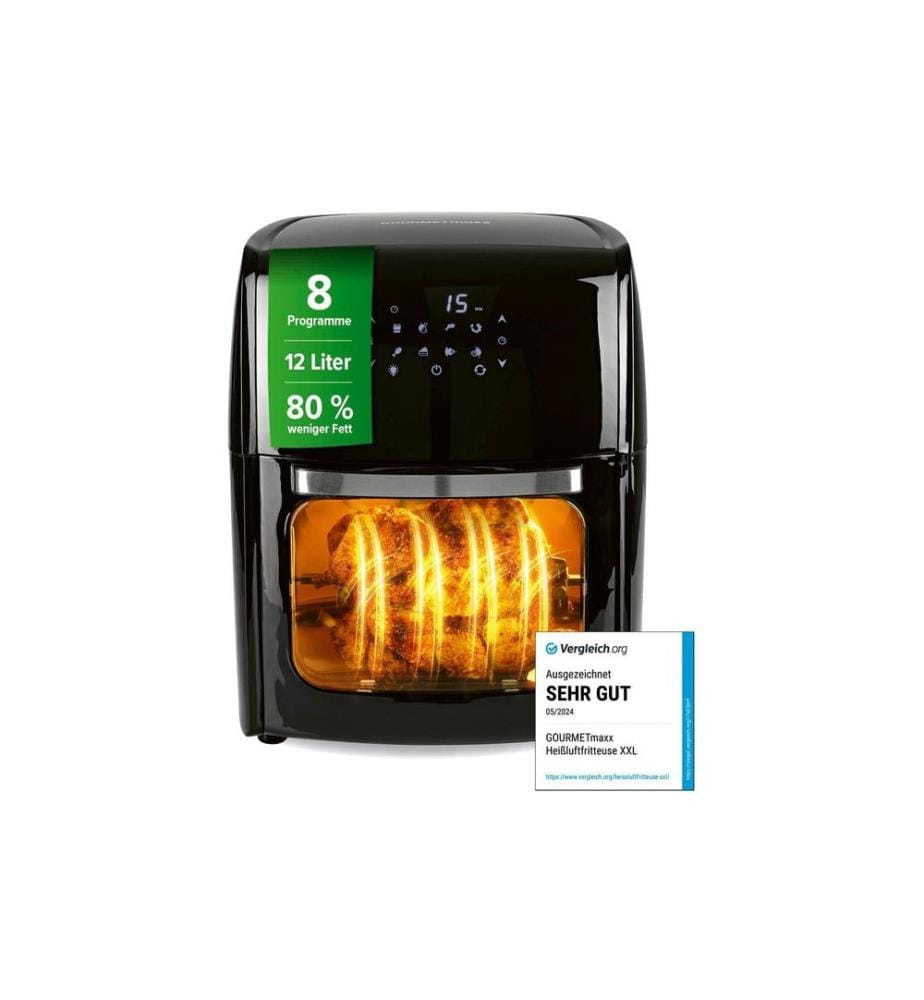 GOURMETMAXX - Friteuse à air chaud Digital 9in1 Noir